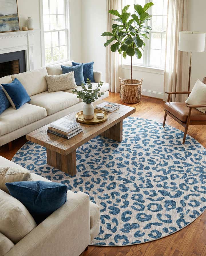 10' 8 x 10' 8 Easy-Clean Safari Indoor / Outdoor Round Rug