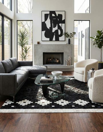 5' 2 x 8' Cowhide Stocks Rug