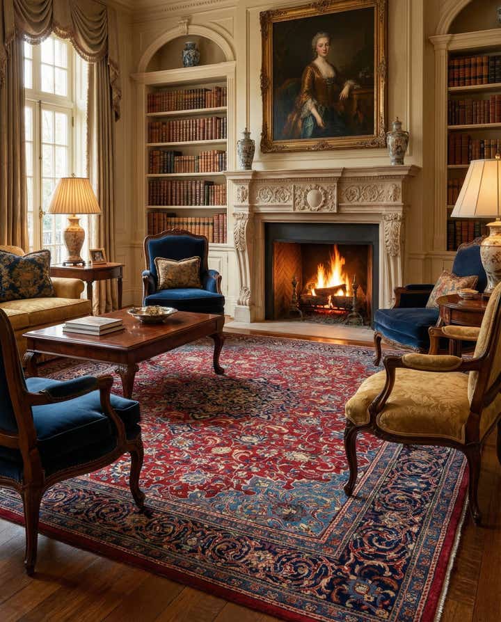 9' 7 x 13' 2 Hand Knotted Farahan Persian Wool Rug