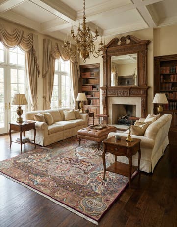 9' 8 x 12' 6 Hand Knotted Kashmar Persian Wool Rug