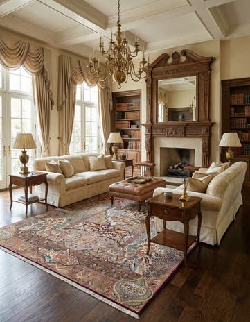 9' 8 x 12' 6 Hand Knotted Kashmar Persian Wool Rug