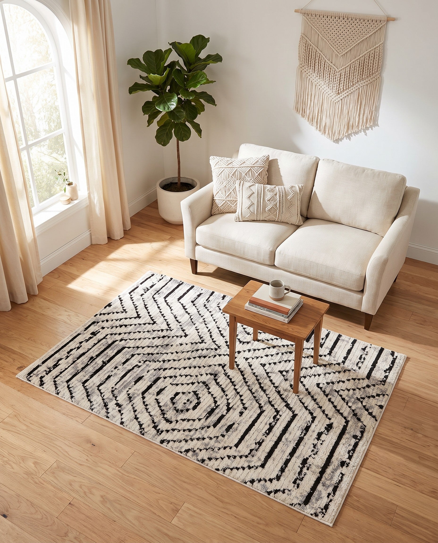 Black and White Tagine Rug