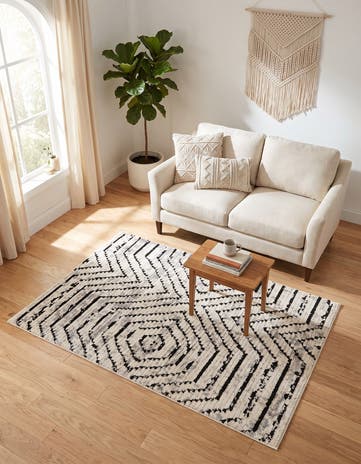 Black and White Tagine Rug
