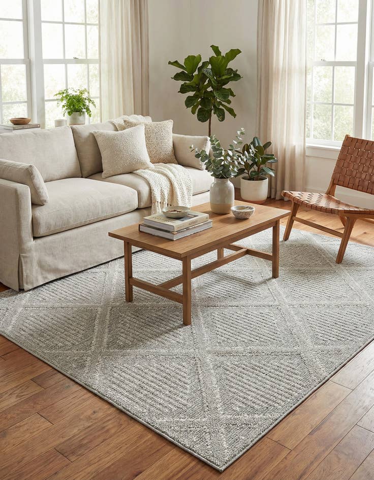 Detail image of  5' 3 x 8'  Washable Lattice Indoor / Outdoor Rug