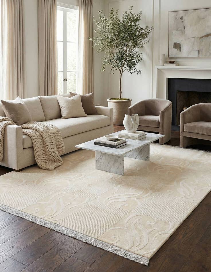 Detail image of 5' 10 x 8'  Hand Knotted Darya Wool Rug