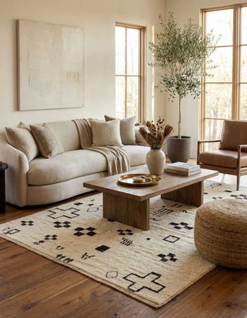 5' x 6' 6 Hand Knotted Moroccan Wool Rug