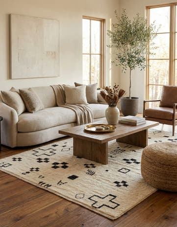 5' x 6' 6 Hand Knotted Moroccan Wool Rug