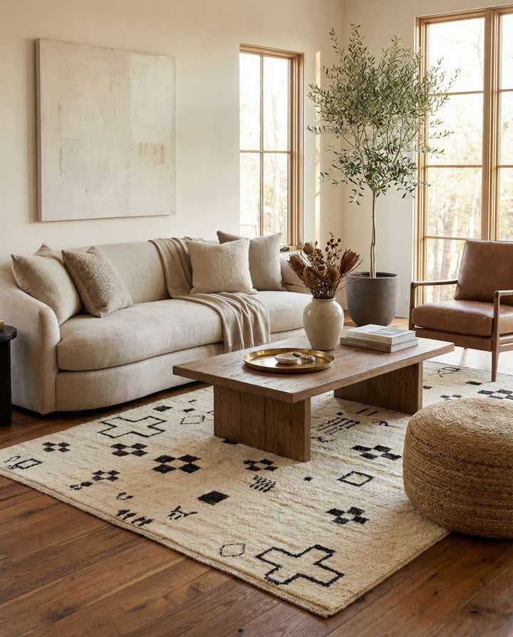 5' x 6' 6 Hand Knotted Moroccan Wool Rug