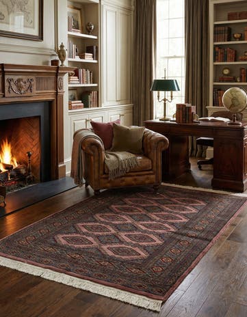 4' 2 x 6' 3 Hand Knotted Bokhara Oriental Wool Rug