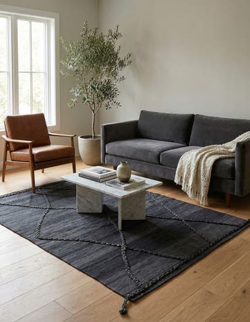 4' 2 x 5' 10 Hand Woven Kilim Modern Wool Rug