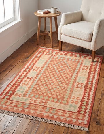3' 3 x 5' Hand Woven Kilim Waziri Wool Rug
