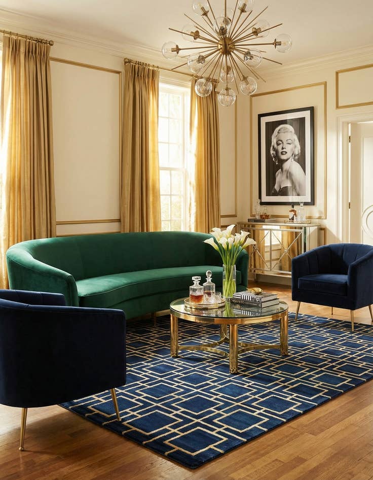 Detail image of 10' x 14'  Marilyn Monroe™ Glam Deco Rug