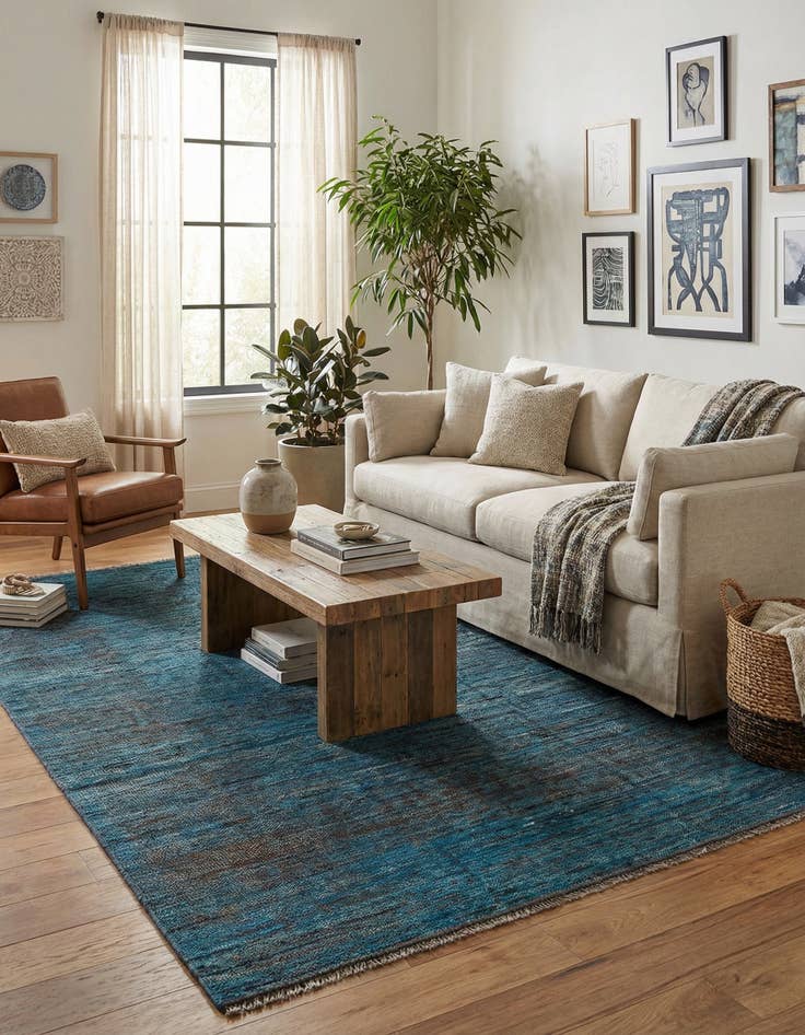 Detail image of  5' 5 x 8' 2  Hand Knotted Moroccan Wool Rug