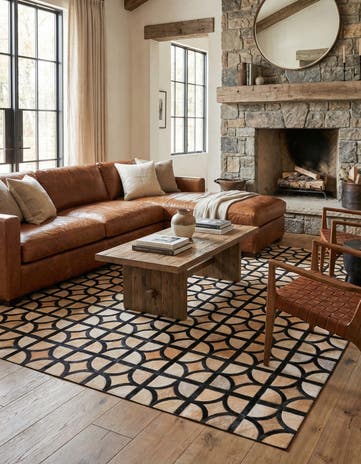 5' x 7' 10 Cowhide Leather Rug