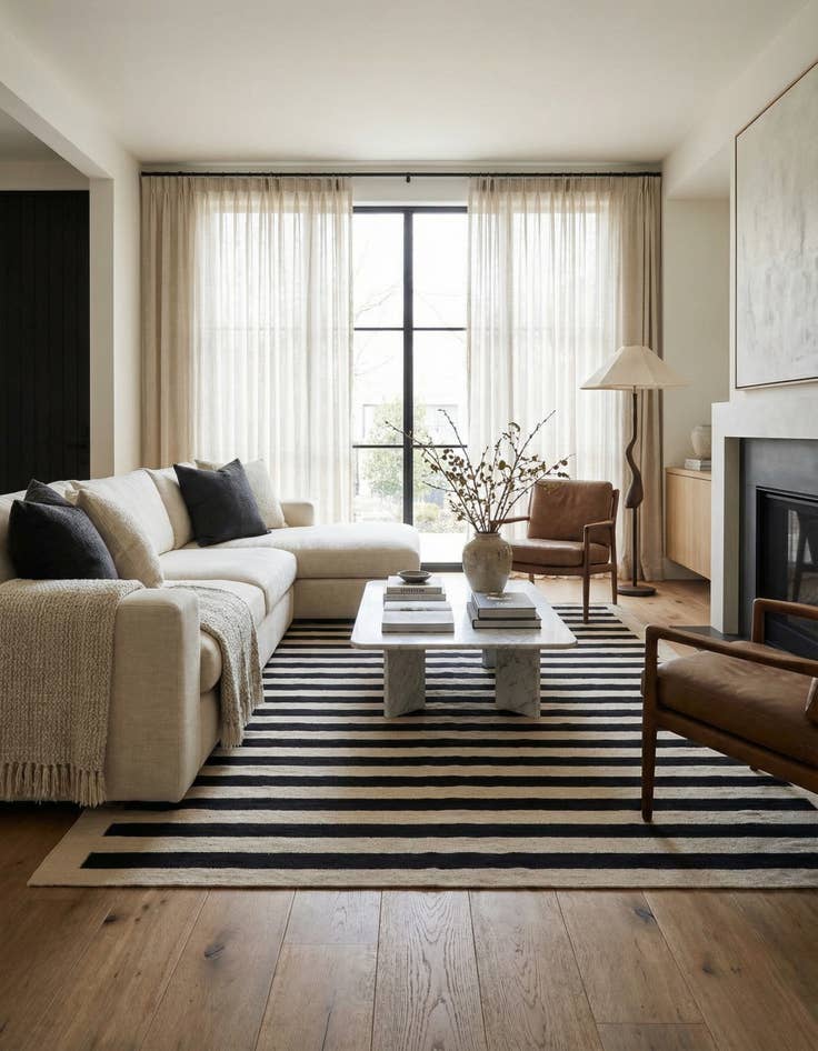 Detail image of 6' 10 x 9' 7  Hand Woven Kilim Modern Wool Rug