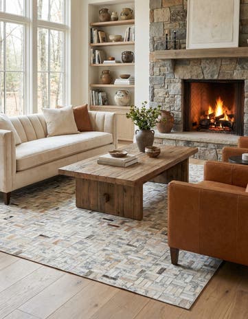5' x 8' 2 Cowhide Stocks Rug