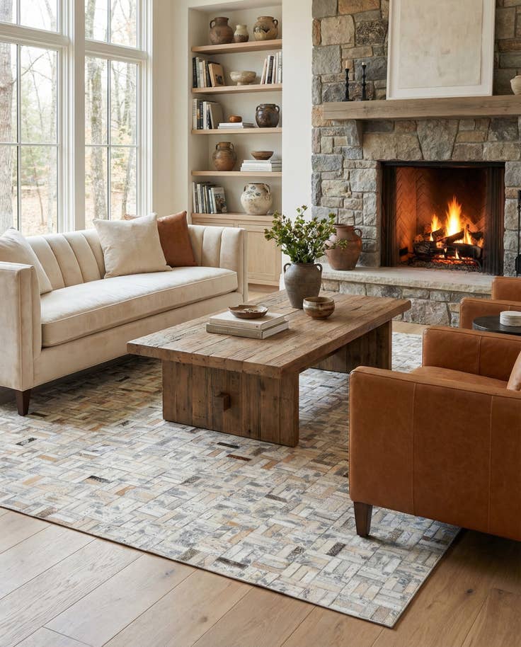 Detail image of 5' x 8' 2 Cowhide Stocks Rug