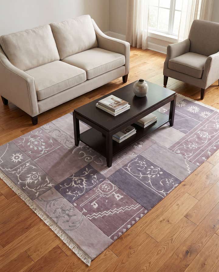 4' 7 x 6' 9 Hand Knotted Darya Wool Rug