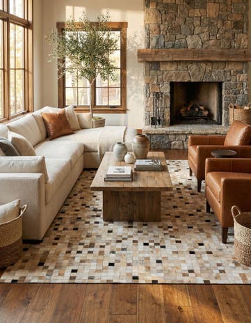 5' 3 x 7' 6 Cowhide Stocks Rug