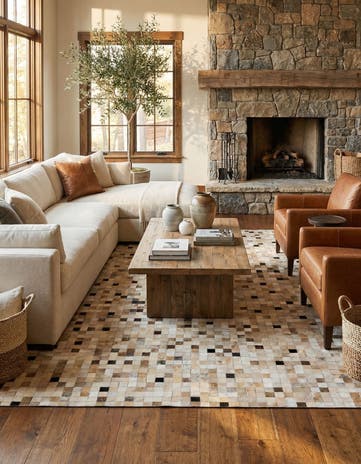 5' 3 x 7' 6 Cowhide Stocks Rug