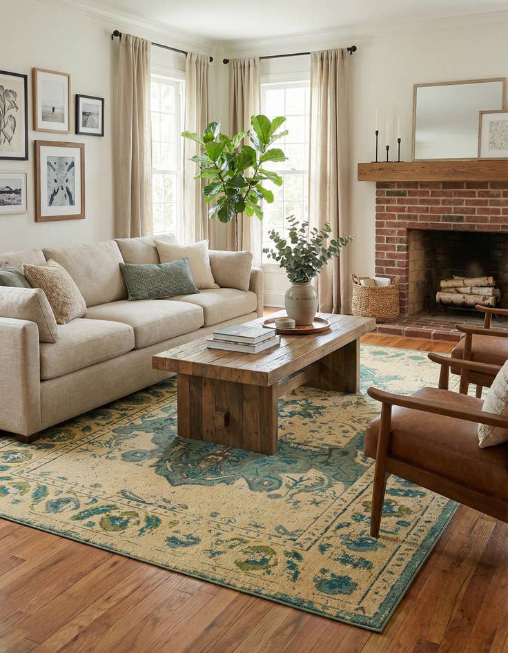 Detail image of  10' 6 x 16' 5  Washable Fleur Rug