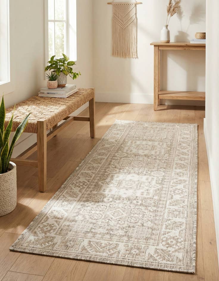 Detail image of 2' x 6' Easy-Clean Aztec Indoor / Outdoor Runner Rug