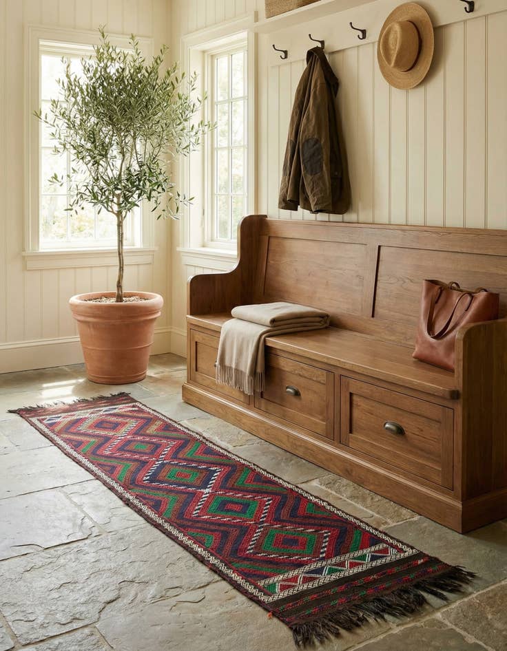 Detail image of 2' 1 x 8' 1  Hand Knotted Kilim Fars Persian Wool Runner Rug