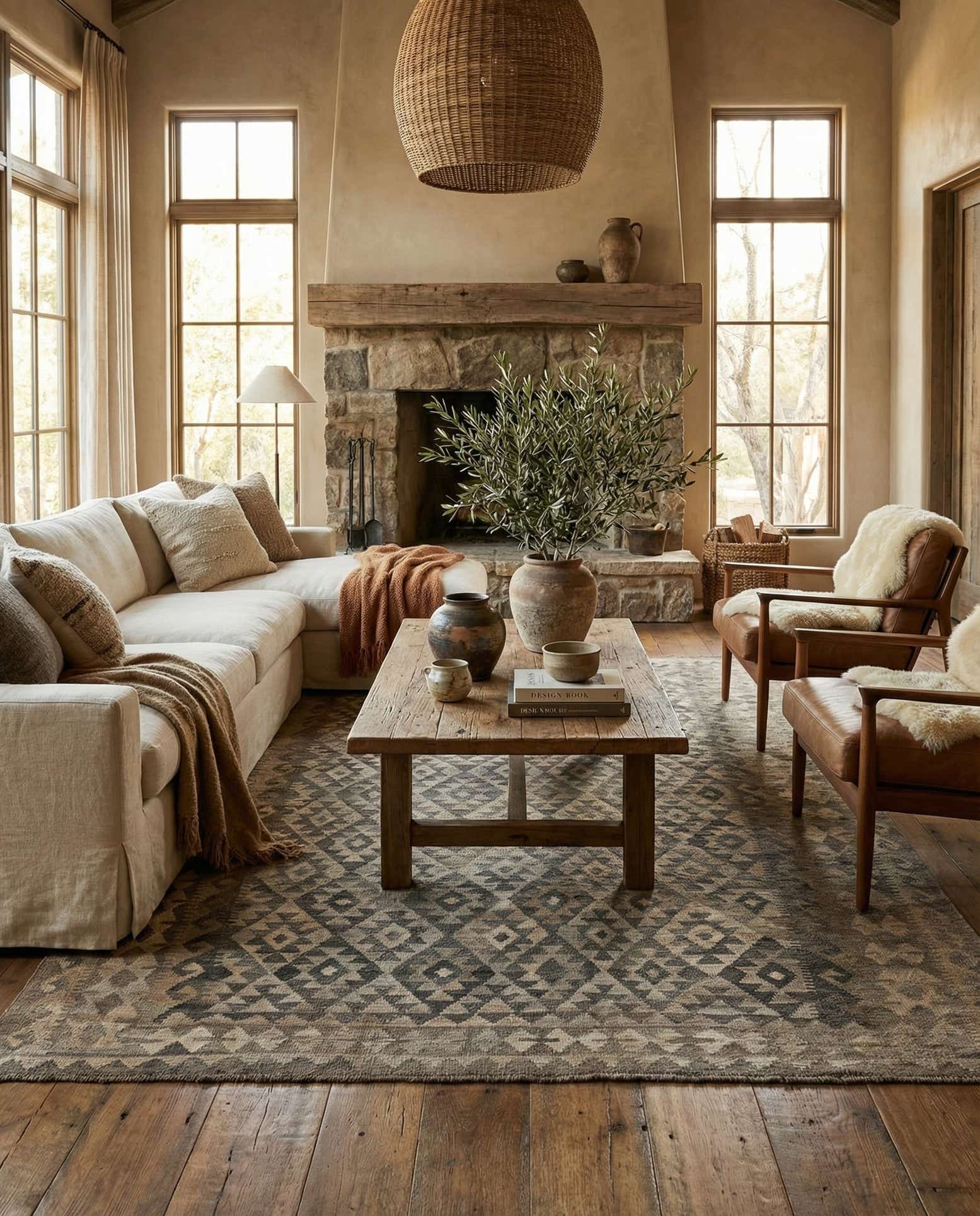 6' 8 x 9' 8 Hand Woven Kilim Maymana Wool Rug