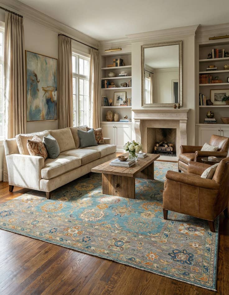 Detail image of 8' 11 x 12' 1  Hand Knotted Oushak Rug