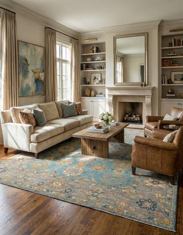 8' 11 x 12' 1 Hand Knotted Oushak Rug