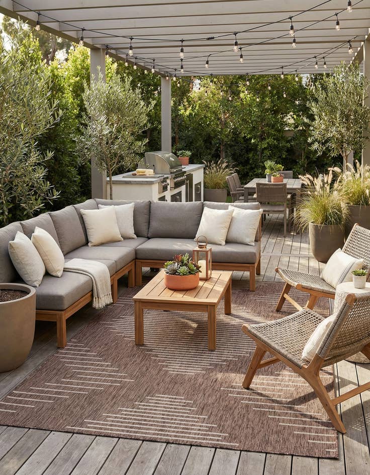 Detail image of 6' x 9'  Washable Modern Indoor / Outdoor Rug