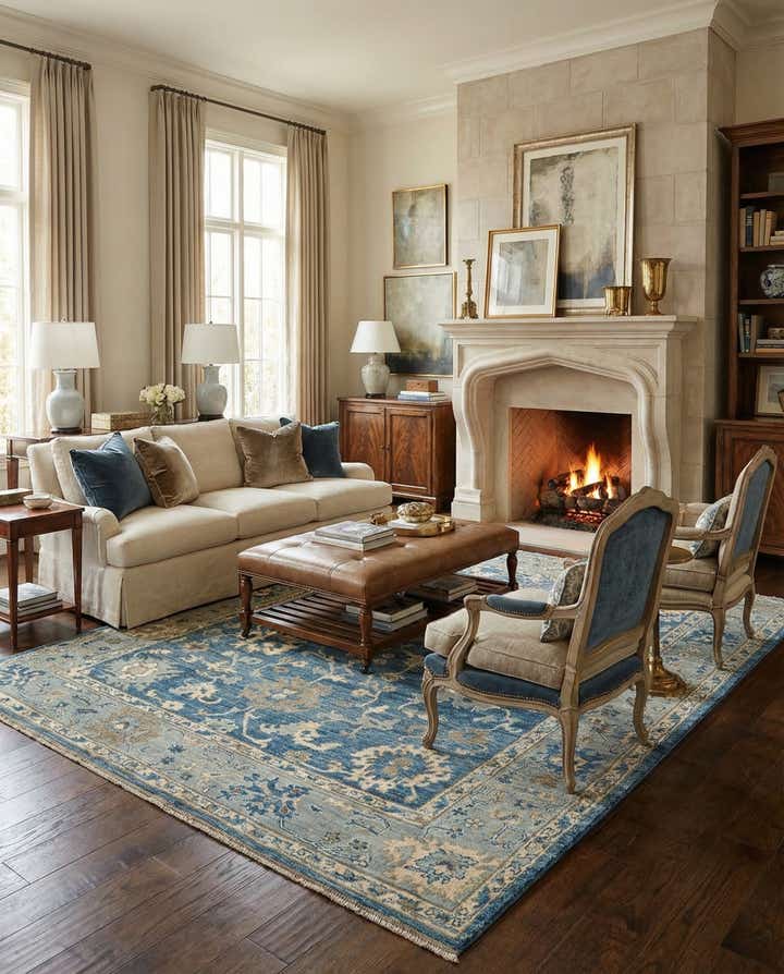 7' 9 x 10' Hand Knotted Oushak Rug