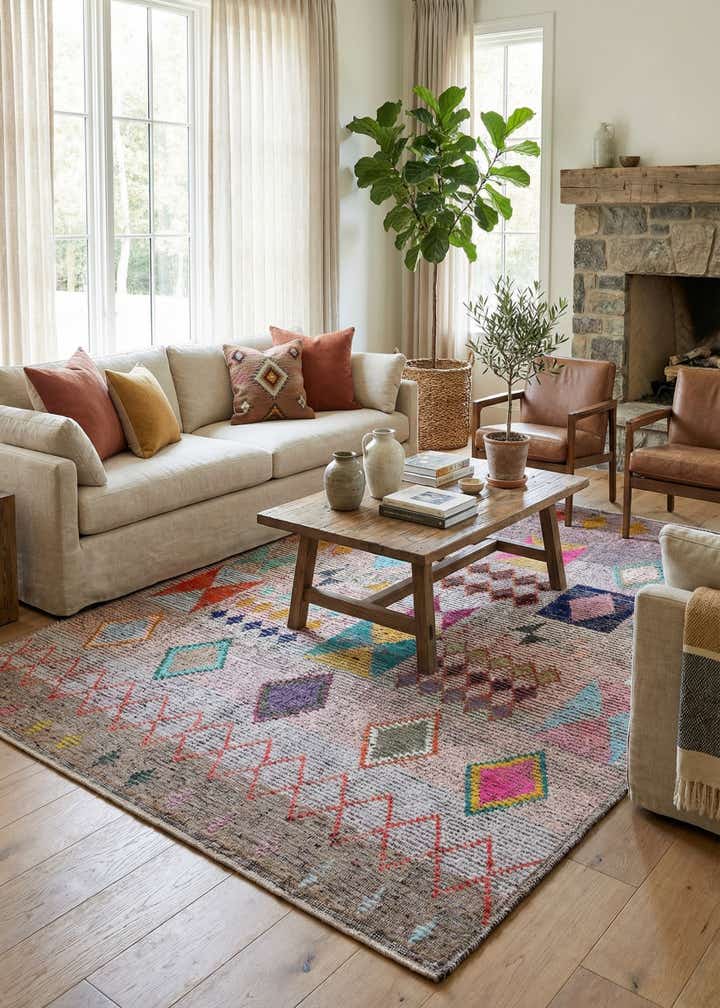 8' 2 x 11' Hand Knotted Moroccan Wool Rug