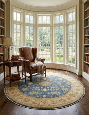 4' 11 x 4' 11 Kaizar Wool Round Rug