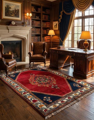 4' 8 x 7' 3 Kashkuli Wool Rug