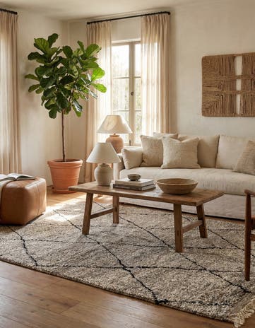 5' 3 x 8' 6 Hand Knotted Moroccan Wool Rug