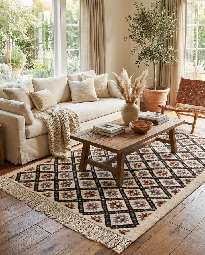 4' 11 x 7' 7 Hand Knotted Moroccan Wool Rug