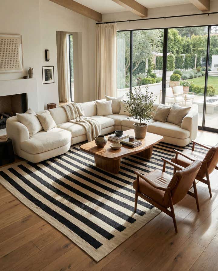 6' 7 x 9' 9 Hand Woven Kilim Modern Wool Rug