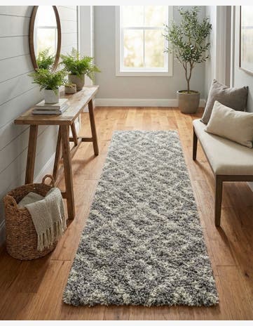2' x 8' Trellis Shag Runner Rug