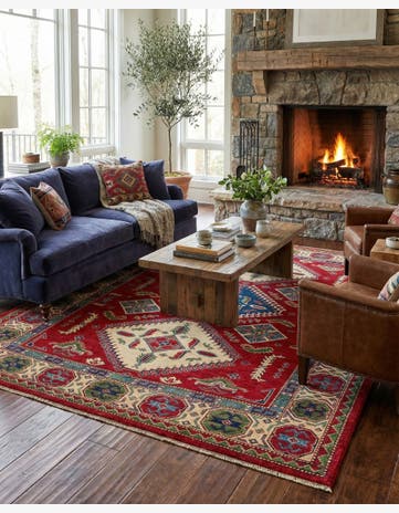 6' 7 x 10' Hand Knotted Kazak Rug