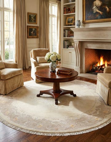 8' 4 x 8' 4 Hand Knotted Darya Wool Round Rug