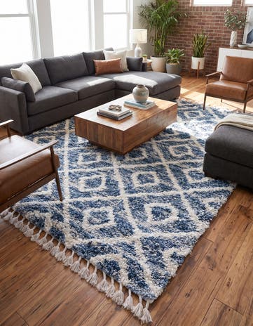 Blue Athena Shag Rug