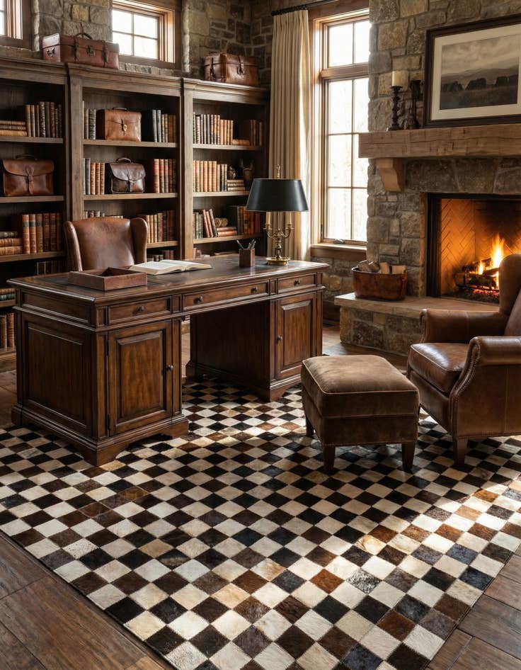 Detail image of 5' x 8' 1 Cowhide - Patchwork Rug