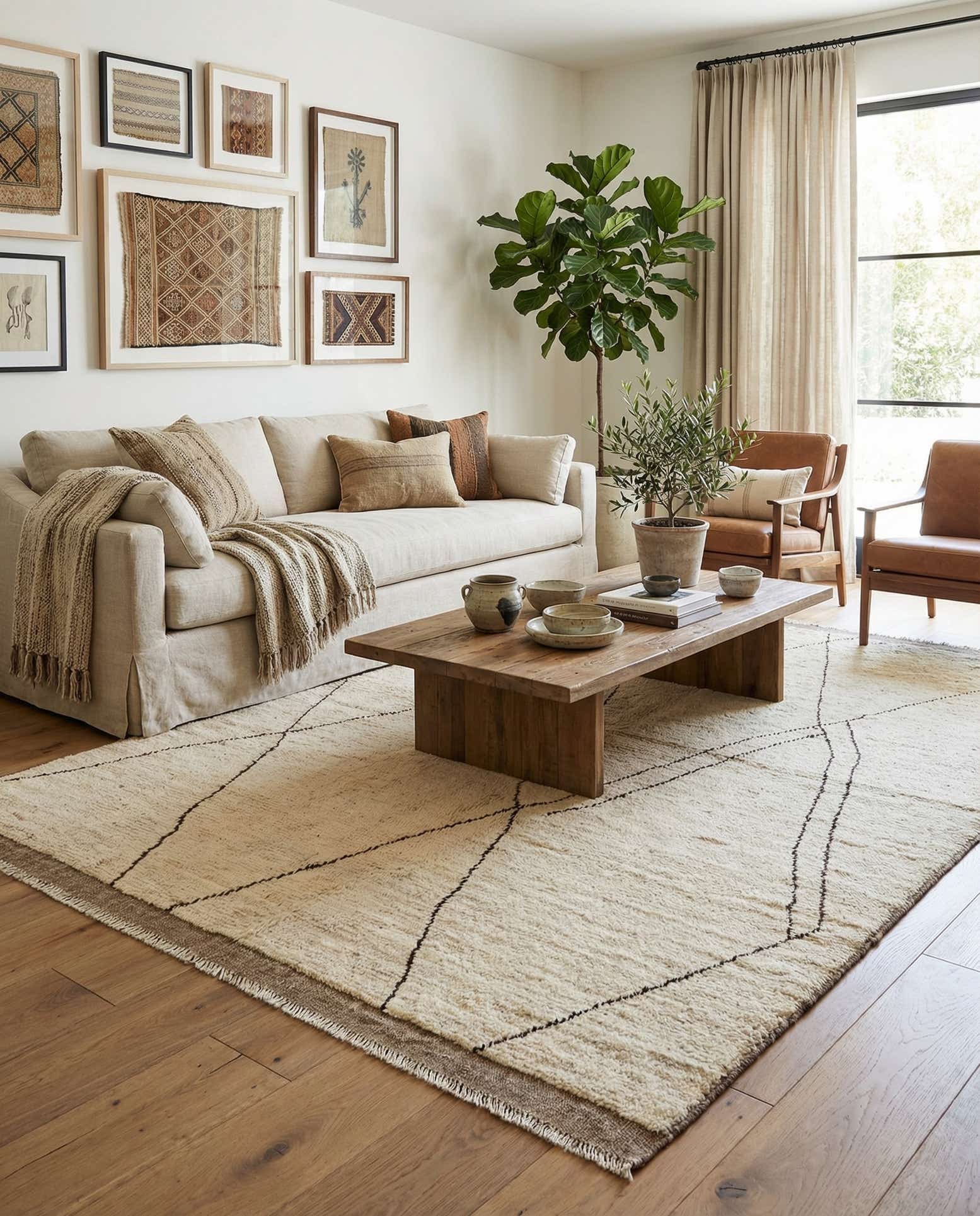 5' 8 x 8' Hand Knotted Moroccan Wool Rug
