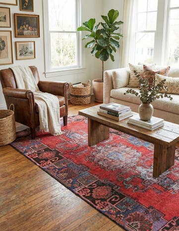 4' x 7' 6 Hand Knotted Ultra Vintage Persian Wool Rug