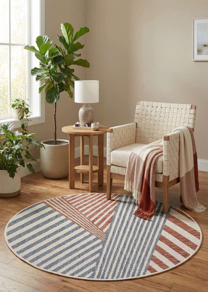 4' x 4' Easy-Clean Jill Zarin Indoor / Outdoor Round Rug
