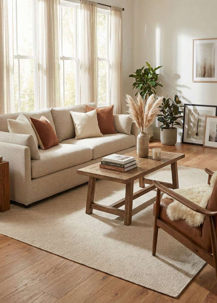 7' 10 x 10' Hand Woven Geo Trellis Flatweave Rug