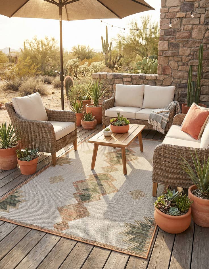 Detail image of 6' x 9'  Washable Baja Indoor / Outdoor Rug