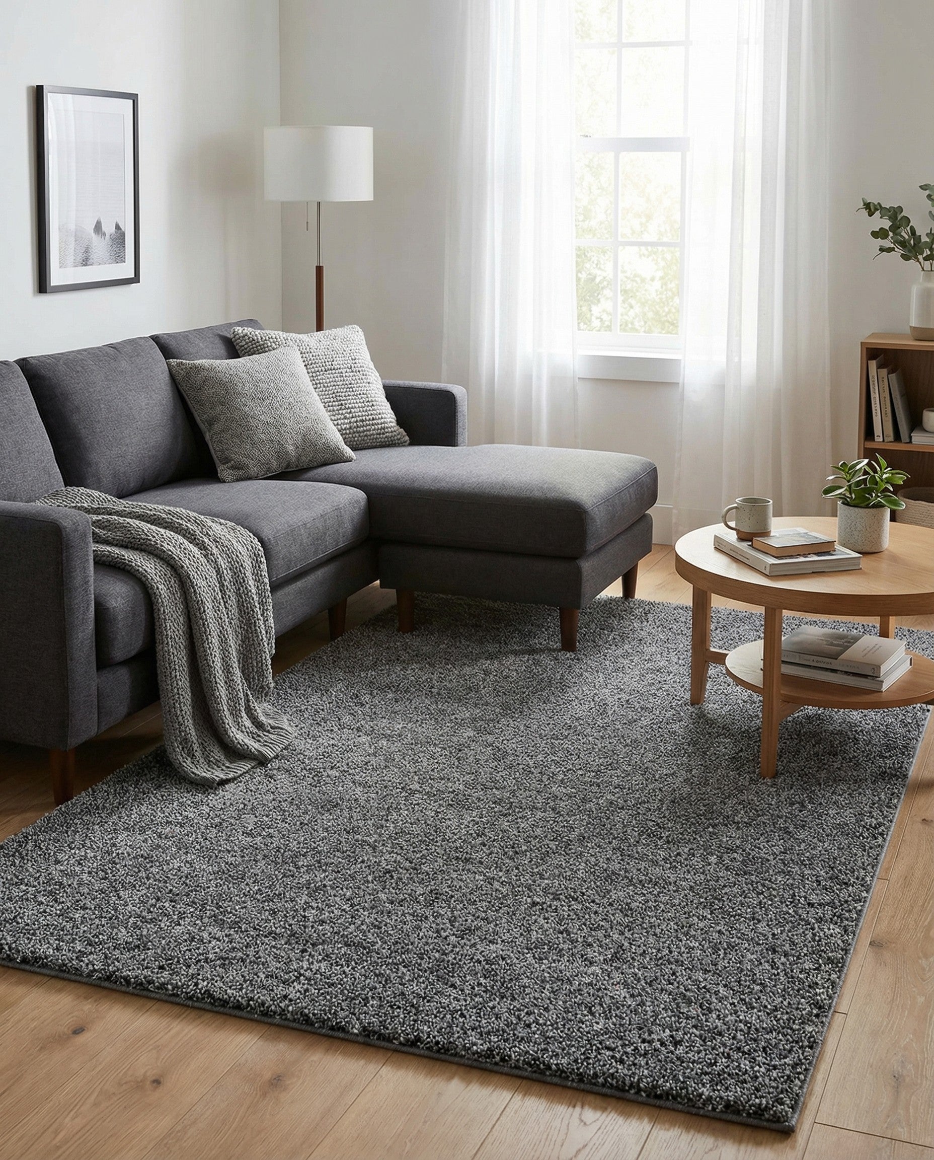  4' x 6' Soft Solid Shag Rug