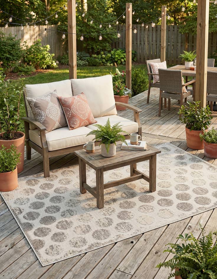 Detail image of 4' x 6'  Washable Sabrina Soto Indoor / Outdoor Rug